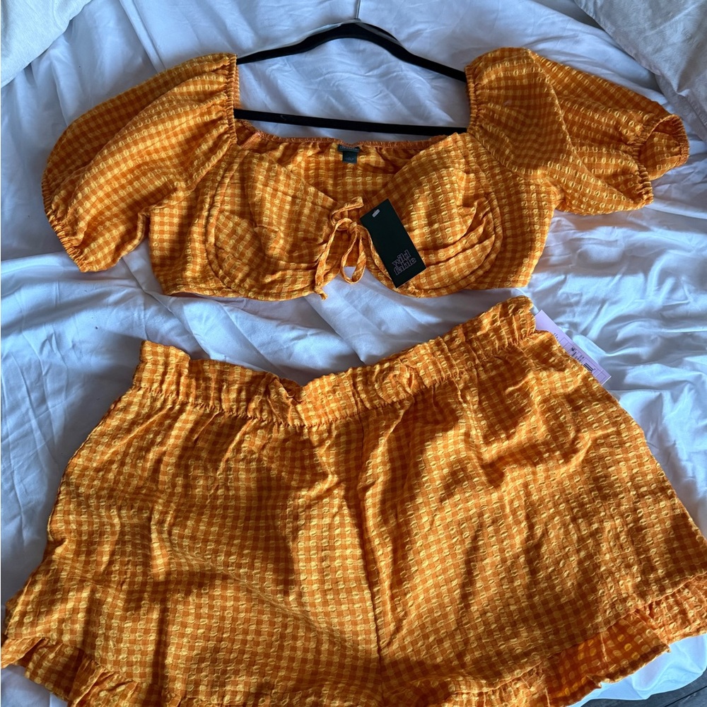 Wild Fable Orange Gingham Set